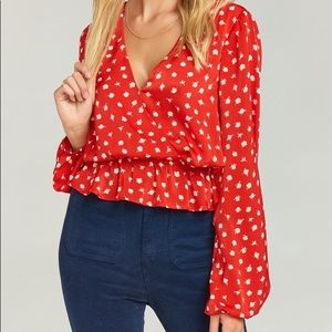 Show Me Your MuMu Richie Top Red Floral Revolve